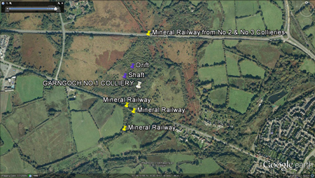Garngoch No.1 Colliery Google Earth view 2009