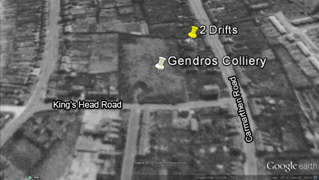 Gendros Colliery 1945 from Google Earth