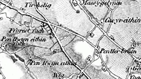 Pen-llwyn-eithin farm 1805-1874 OS Map